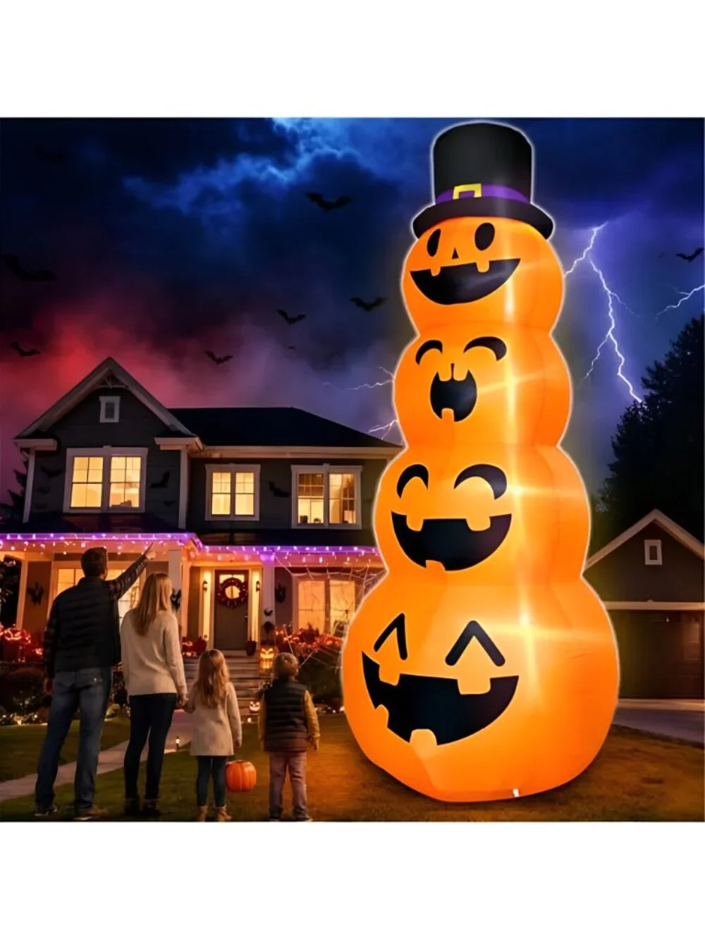 12FT Giant Witch Pumpkin Halloween Inflatables Decorations Outdoor